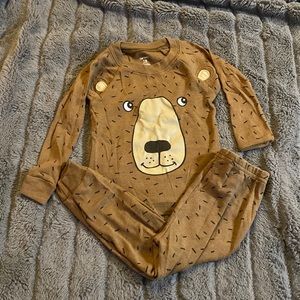 Carters 18 Months brown Bear pajama set